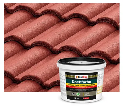 Produktbild von Isolbau Dachfarbe Rustikalrot 12 kg Sockelfarbe Fassadenfarbe Dachlack wetterfest UV-beständig