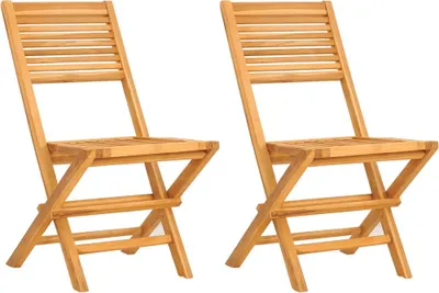 Produktbild von vidaXL Gartenstühle 2 Stk. Klappbar 47x62x90 cm Massivholz Teak
