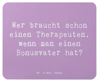 Produktbild von Mr. & Mrs. Panda Mouse Pad Spruch Bonusvater Liebe - Lavendeltraum - Geschenk, laptop mousepad, Elternteil, Patchworkfamilie, herzerwärmende Sprüche, Familienberatung
