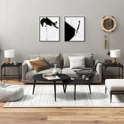 Produktbild von vidaXL Beistelltische 2 Stk. Schwarz 40x40x35 cm Holzwerkstoff - Beistelltisch - Beistelltische - Couchtisch - Tisch