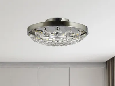 Produktbild von Runde 30cm LED Deckenleuchte mit Kristall in Acryl schöne Deckenlampe Wohnzimmer