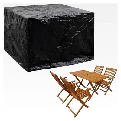 Produktbild von Gartenmöbel-Abdeckung mit 8 Ösen, winterfeste Abdeckung für Gartenmöbel, Schutzhülle für Gartentisch, 122x112x98 cm
