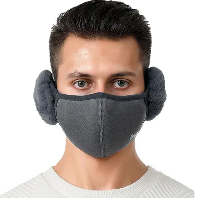 Produktbild von Ohrschutz für den Winter – 2-in-1: Ohrwärmer/Gesichtsmaske – Plüsch/Ohrkappen – Winddicht – Bequem – Atmungsaktives Fleece