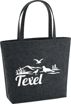 Produktbild von Huuraa Filzshopper Texel Niederlande 22 Liter Charcoal Melange Filztasche Geschenkidee