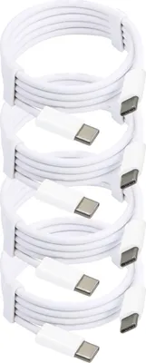 Produktbild von MMOBIEL 4x USB-C auf USB-C-Ladekabel 1 Meter Weiß - für Telefon / Tablet / Laptop