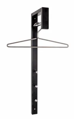 Produktbild von HAKU Wandgarderobe chrom, schwarz - Metall, B/H/T: 4x70x20 cm