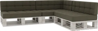 Obrázek produktu pro Paletové polštáře, paletové polštáře sedák opěradlo prošívané PFG 3xSet (sedák 120x80 + opěradlo 120x40), tmavě zelená)