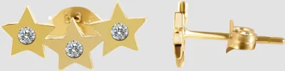 Produktbild von Gold Ohrstecker mit Zirkoniabesatz, 333er o. 375er 9 Karat, Gelbgold