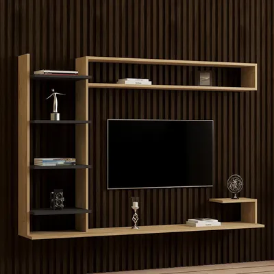 Immagine prodotto di Viggiona - Parete Attrezzata, Marrone Rovere, 8 Ripiani