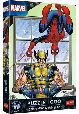 Zdjęcie produktu dla Trefl Puzzle Premium Plus Quality Marvel 1000 el. Spider-Man & Wolverine: Święta, 1000 szt., Komiksy