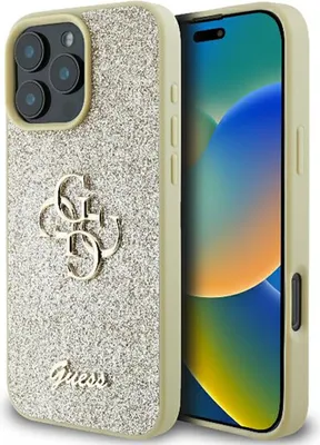 Obrázek produktu pro Guess GUHCP16LHG4SGD Apple iPhone 16 Pro hardcase Fixed Glitter Big 4G gold