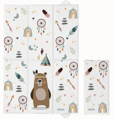 Produktbild von Kikido Baby Wickelunterlage unterwegs 40x60 cm - Weiche Reise waschbar für den Windelwechsel - Teddy