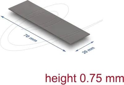 Zdjęcie produktu dla DeLOCK 18403, Podkładka termiczna, 3,2 W/m·K, Szary, -60 - 180 °C, 20 mm, 70 mm