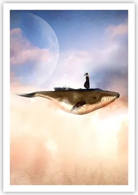 Produktbild von Poster - Poster ohne Rahmen - Wal Frau Himmel - 70x100 cm - Wand Bild - Wanddeko - Wandbilder - Kunstposter - Wandposter - Bilder - Kunstdruck - Wanddekoration - Wandbild - P2XPA70x100-5040