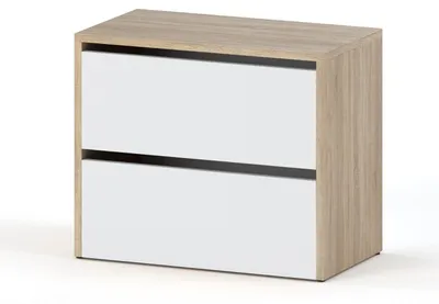 Image de STIV Furniture | Rangement pour chaussures avec porte battante | Chêne Sonoma / Blanc Mat | 60x36x50 cm | système modulaire | compact et élégant