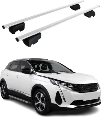 Obrázok produktu pre Priečne strešné nosiče pre Peugeot 3008 2016–2023, strieborné, s certifikátom ABE