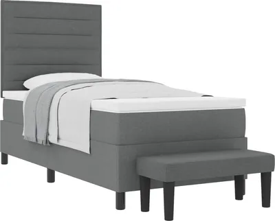 Obrázok produktu pre Posteľ s pružinovým rámom Tmavo šedá 100 x 200 cm látka
