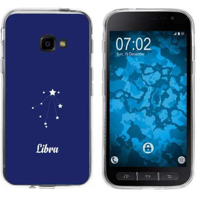 Produktbild von PhoneNatic Case kompatibel mit Samsung Galaxy Xcover 4 / 4s Silikon-Hülle SternzeichenLibra M9