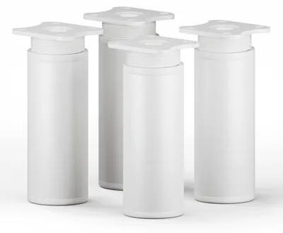 Produktbild von 4er Set sossai moderne runde Möbelfüße in Weiß 100mm höhenverstellbar Schrankfüße Sockelfüße
