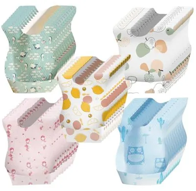 Produktbild von Wegwerf-Slabbetjes 50 Stück - Wasserfeste Reisslabbetjes mit Auffangtasche - Ideal für Reisen