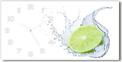 Produktbild von Wanduhr aus Glas – 60x30 cm - Glasbild - Glasuhr - Gehärtetes Glas - weisse-zeiger - Limette
