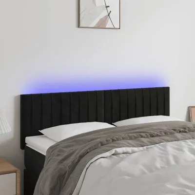 Produktbild von LED Kopfteil Schwarz 144x5x78/88 cm Samt