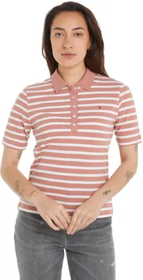 Produktbild von Tommy Hilfiger Damen Poloshirt Kurzarm 1985 Pique Stripe Polo Regular Fit, Mehrf