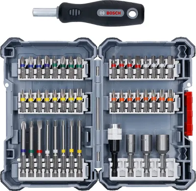 Produktbild von Bosch Pick & Click ExtraHard 45-dielna súprava bitov - strieborná/sivá