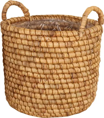 Produktbild von Seegraskorb geflochten mit Henkeln rund 36x35 cm foliert
