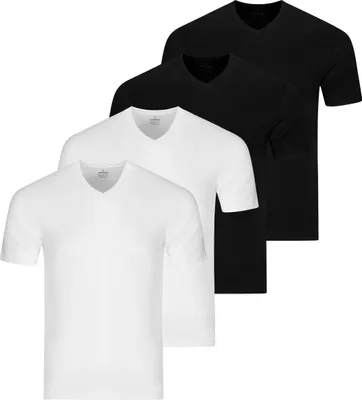 Produktbild von RAGMAN 4er Pack Basic Unterhemd / Shirt Kurzarm Bequem und atmungsaktiv, Vielseitiges Basic, Optimale Passform