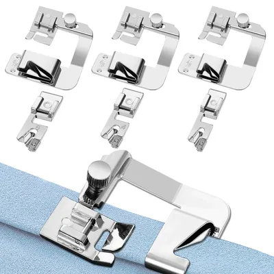 Nähmaschinen-Saumfüße, 6 Stück, für Rollsaum, 3-25 mm