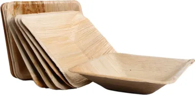 Produktbild von 10x štvorcová miska na palmové listy s rozmermi 18 x 18 cm