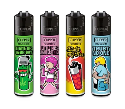 Produktbild von Clipper Feuerzeuge 4er Set Clipper Fans