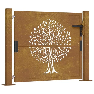 Obrázek produktu pro Zahradní branka 100 x 75 cm z cortenové oceli, design stromu