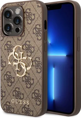 Produktbild von Guess 4G Big Metal Logo - pouzdro pro iPhone 15 Pro (hnědé)