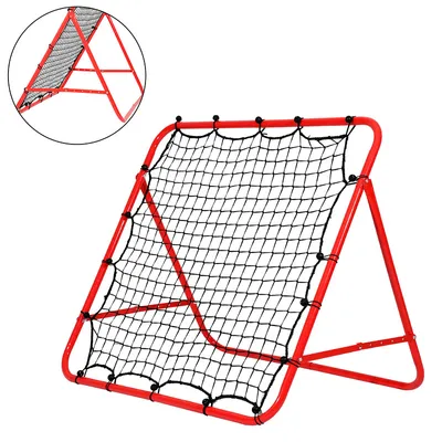 Produktbild von Jiubiaz Fußball Rebounder Kickback Rückprallwand Tor Prallwand Netz Einstellbar für Übungen 103 x 100 cm