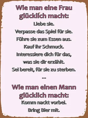 Zdjęcie produktu dla vianmo Drewniany znak 40x30 cm Wie man Frau glücklich macht