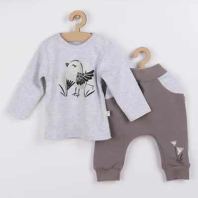 Produktbild von Baby-Baumwoll-Sweatpants und T-Shirt Koala Birdy grau, Gr. 56 (0-3m)