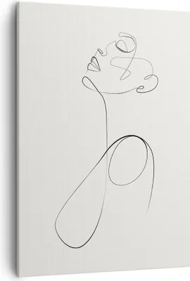 Produktbild von Bild auf Leinwand - Leinwandbild - Einteilig - Linie Linie Frau - 50x70cm - Wand Bild - Wanddeko - Wandbilder - Leinwanddruck - Kunstdruck - Wanddekoration - Leinwand bilder - Wandbild - PA50x70-5112