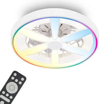 Obrázek produktu pro Stropní ventilátor s osvětlením, stmívatelný, 6400 lm, RGBIC, CCT, 48 cm, bílý