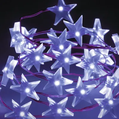 Zdjęcie produktu dla Lampki Druciki Gwiazdki 40 Led Zimne Białe