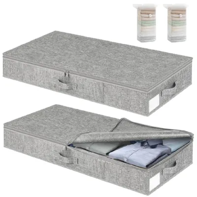 Faltbare Aufbewahrungsbox, 15 cm, 2 Stück, Stoff, mit Deckel und Griff