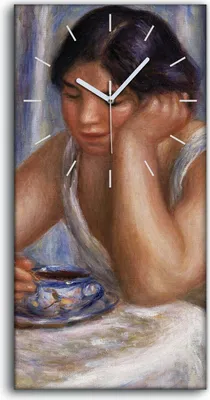 Produktbild von Wandbild Leinwand Bilder Wanduhr 30x60 Malerei Frauen Kaffee Tasse Kunst - weiße Hände