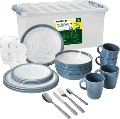 Produktbild von BRUNNER Camping Geschirr Set 4 Personen | Anti-Slip | All Inclusive TUSCANY, 36-tlg.