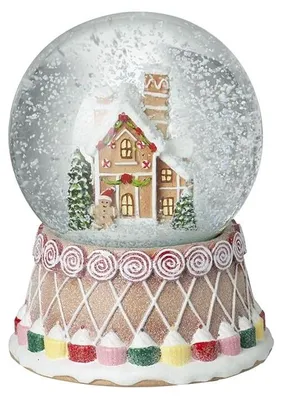 Schneekugel Lebkuchenhaus Cupcake 10,8x10,8x14 cm