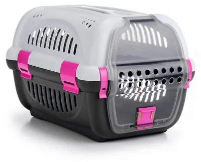 Produktbild von Beeztees Rhino - Transportbox - grau/rosa - 51x34,5x33 cm