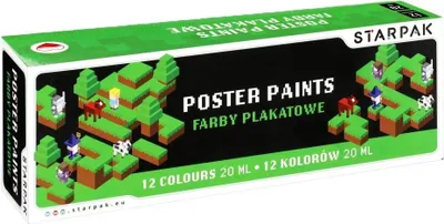 Imagen del producto de Pinturas acrílicas para póster, 12 colores, 20 ml cada uno