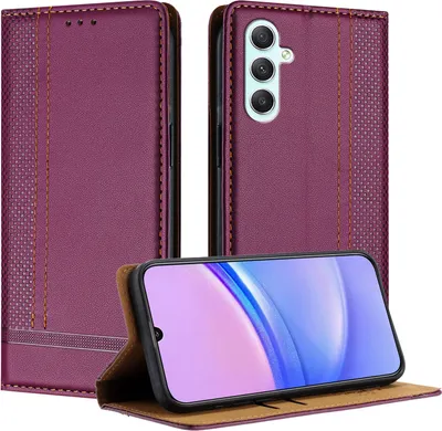 Obrázek produktu pro Pouzdro pro Samsung Galaxy A35 5G kožené flipové pouzdro s funkcí stojánku Fialová