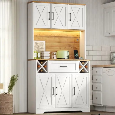 Produktbild von Hochschrank 180x105x40, LED, Weinregale, Vitrine, für Wohnzimmer/Esszimmer.