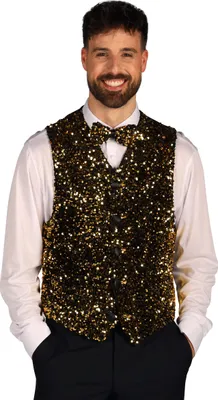 Produktbild von Weste West End Pailletten gold schwarz Herren, Groesse:M